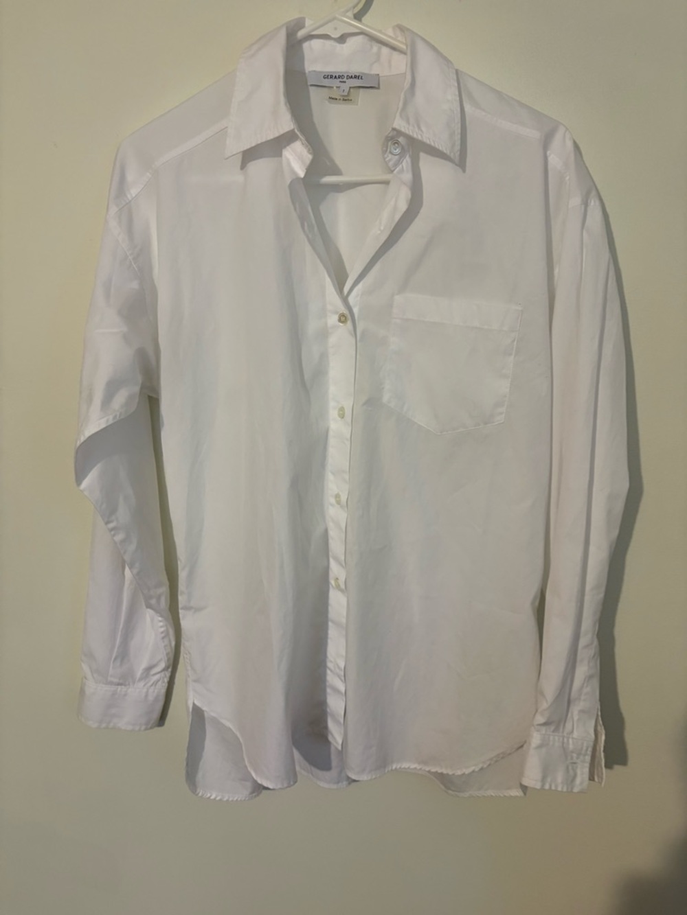 Gerard Darel 100% Cotton Button-Down Shirt Business Casual Chic Minimalist CBK